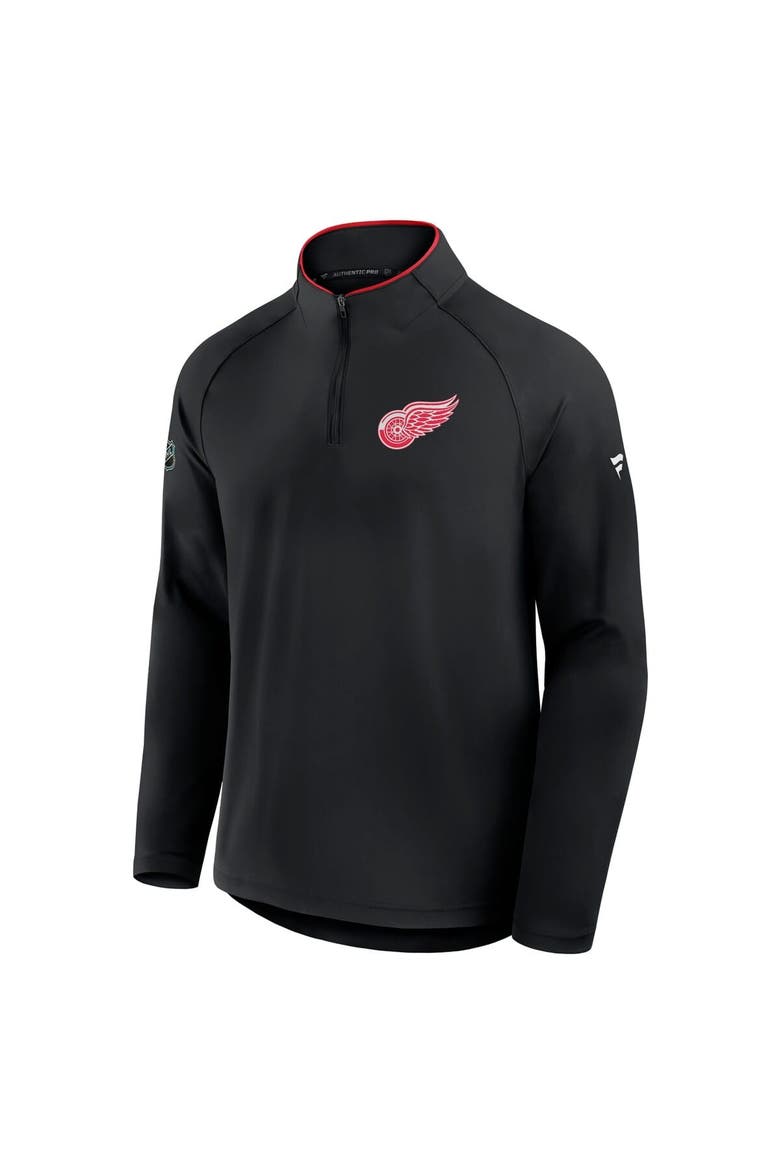 Men's Fanatics Black Detroit Red Wings Authentic Pro Rink Training Quarter-Zip Pullover, Alternate, color, Black
