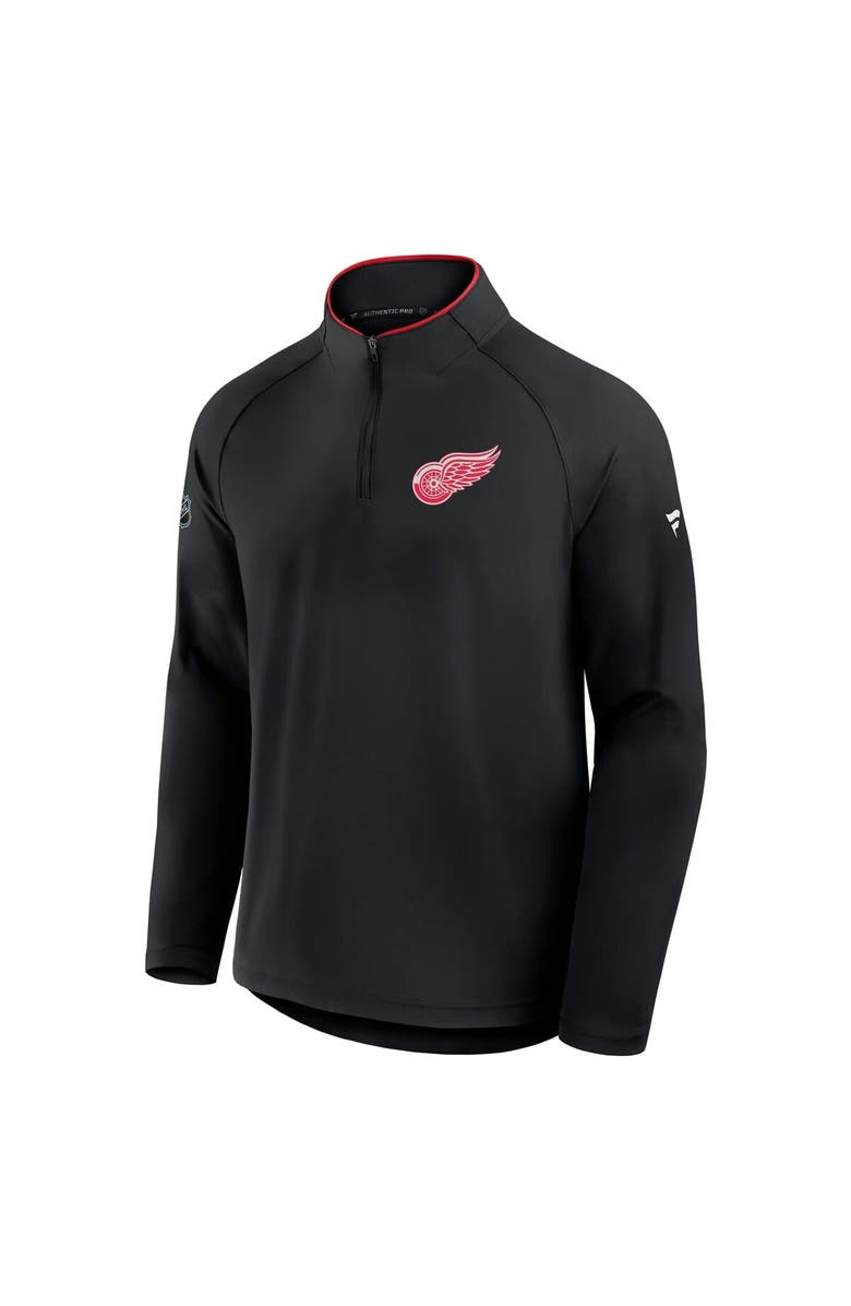 FANATICS Men's Fanatics Black Detroit Red Wings Authentic Pro Rink Training Quarter-Zip Pullover, Alternate, color, Black