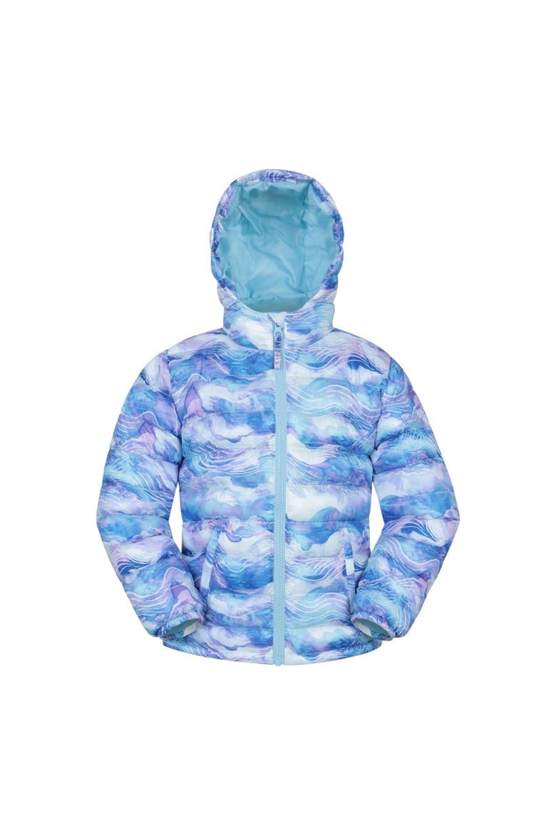 Childrens/Kids Seasons Watercolour Padded Jacket, Main, color, Pale Blue
