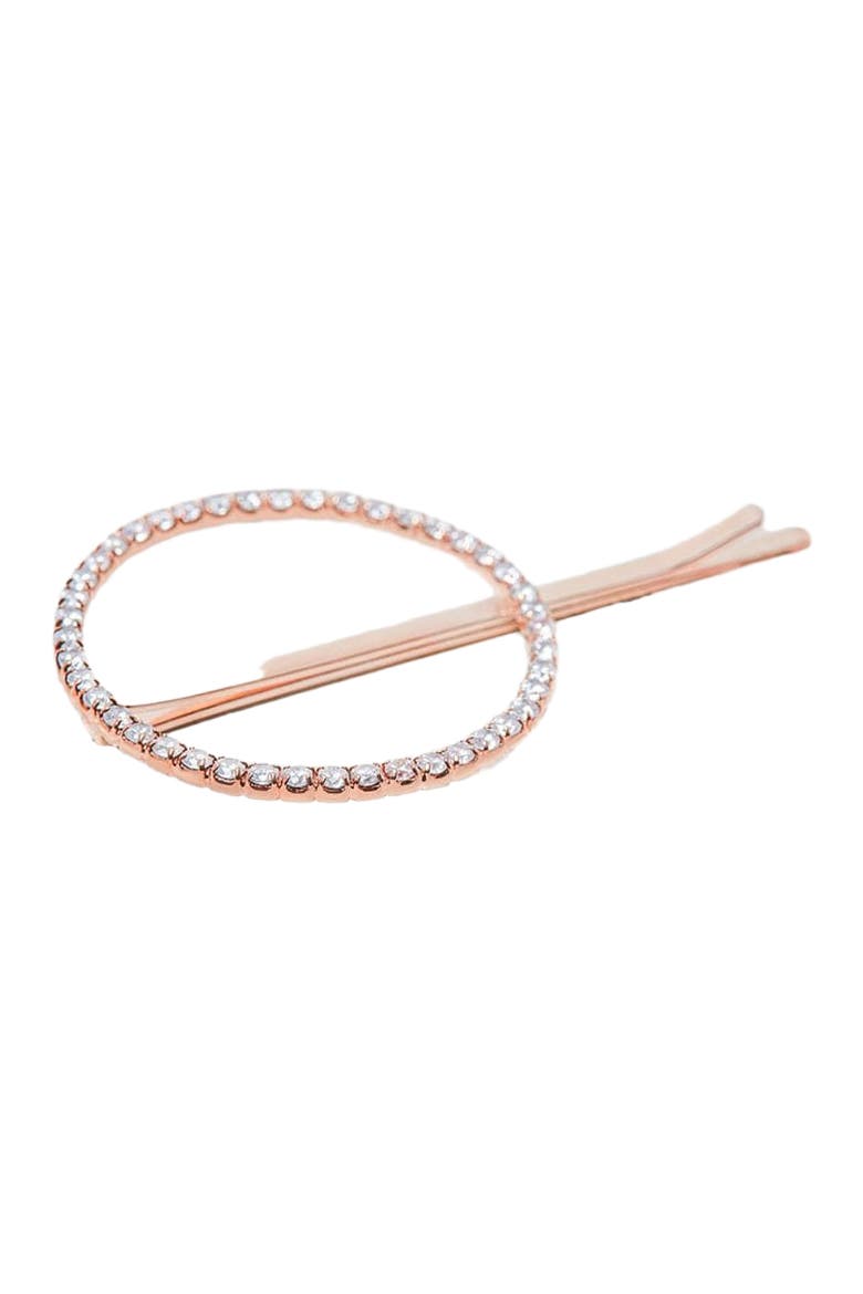 Open Circle Hair Pin, Alternate, color, Rose Gold