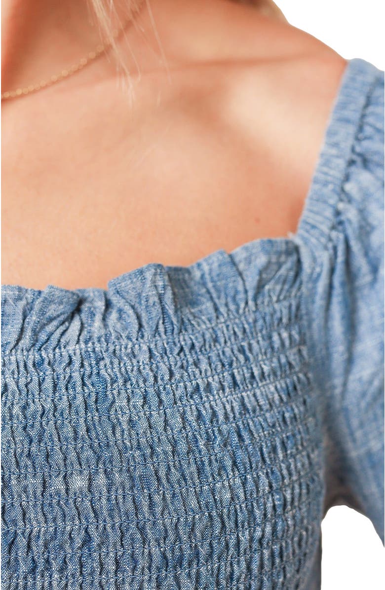 Hope 
Henry Women
s Organic Smocked Chambray Romper, Alternate, color, Chambray