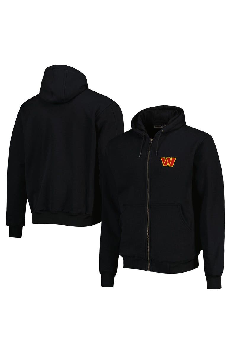 DUNBROOKE Men's Dunbrooke Black Washington Commanders Craftsman Thermal-Lined Full-Zip Hoodie, Main, color, Black