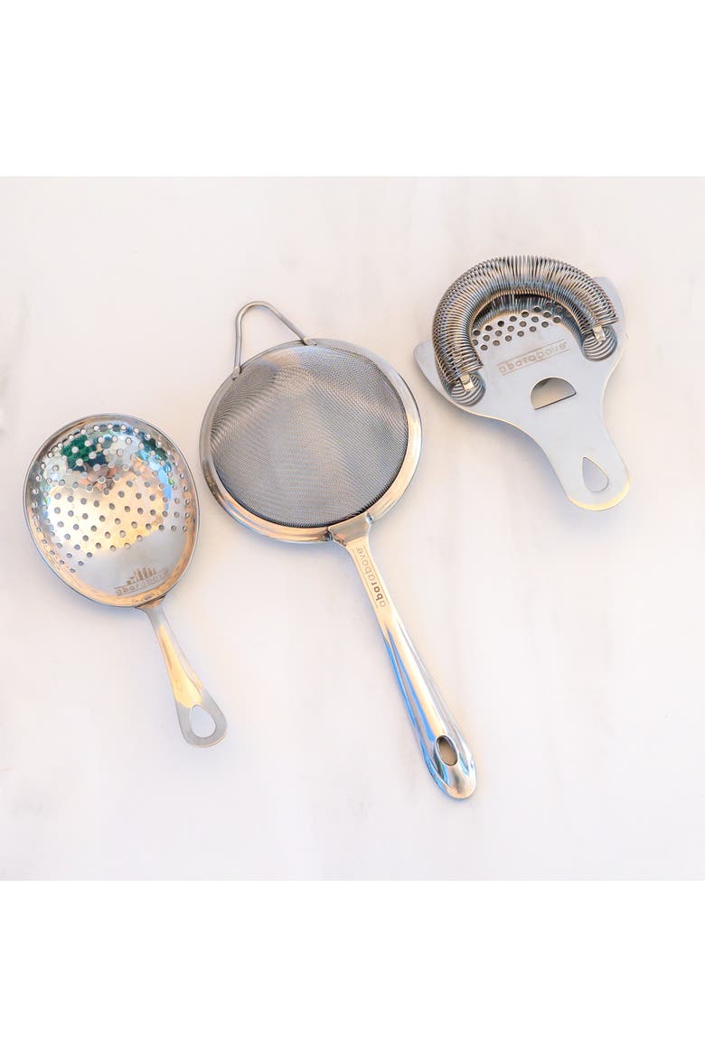 3-Piece Cocktail Strainer Set, Alternate, color, Stainless Steel