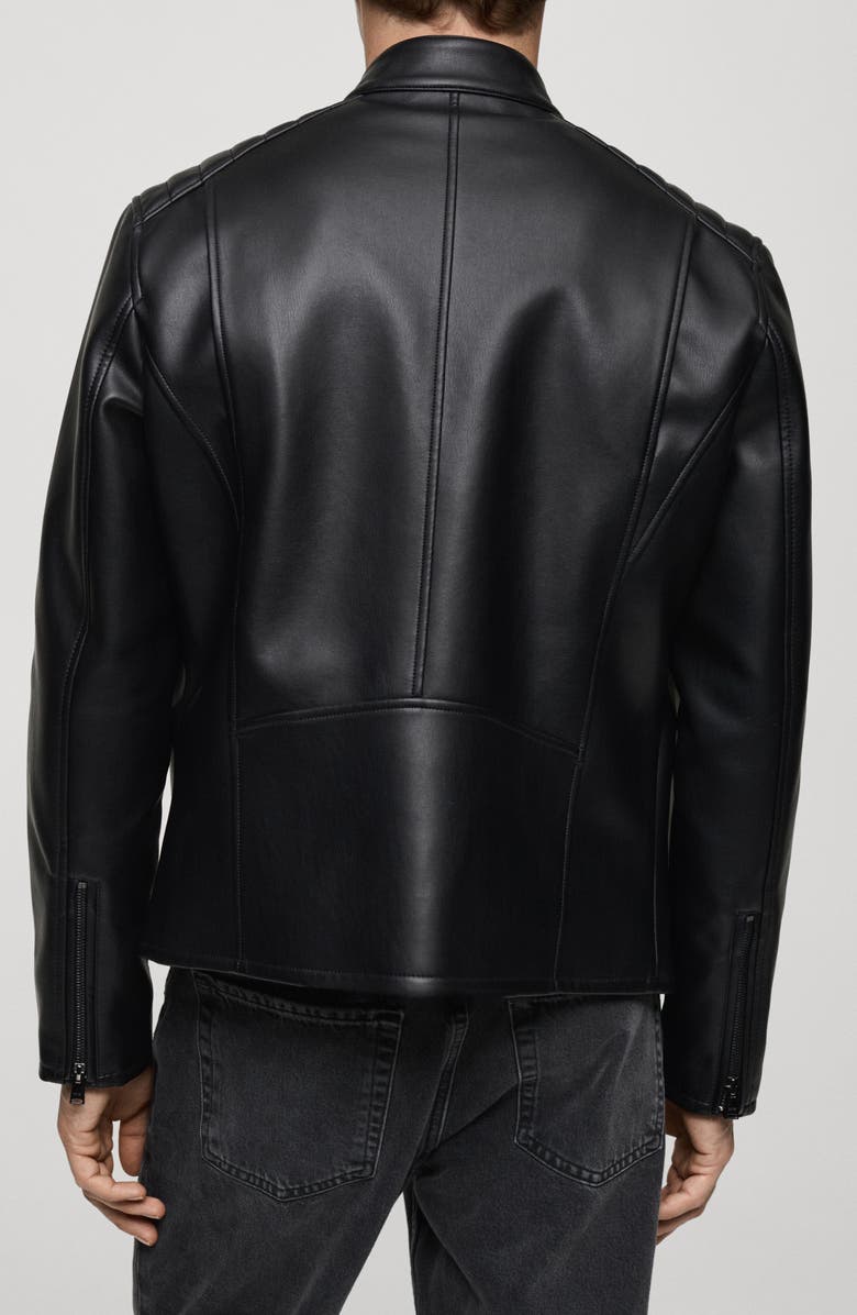 MANGO Faux Leather Biker Jacket, Alternate, color, 