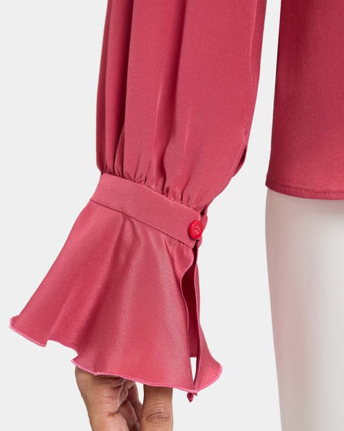 Santorelli Rue Silk Long Sleeve Blouse In Silk Crepe De Chine