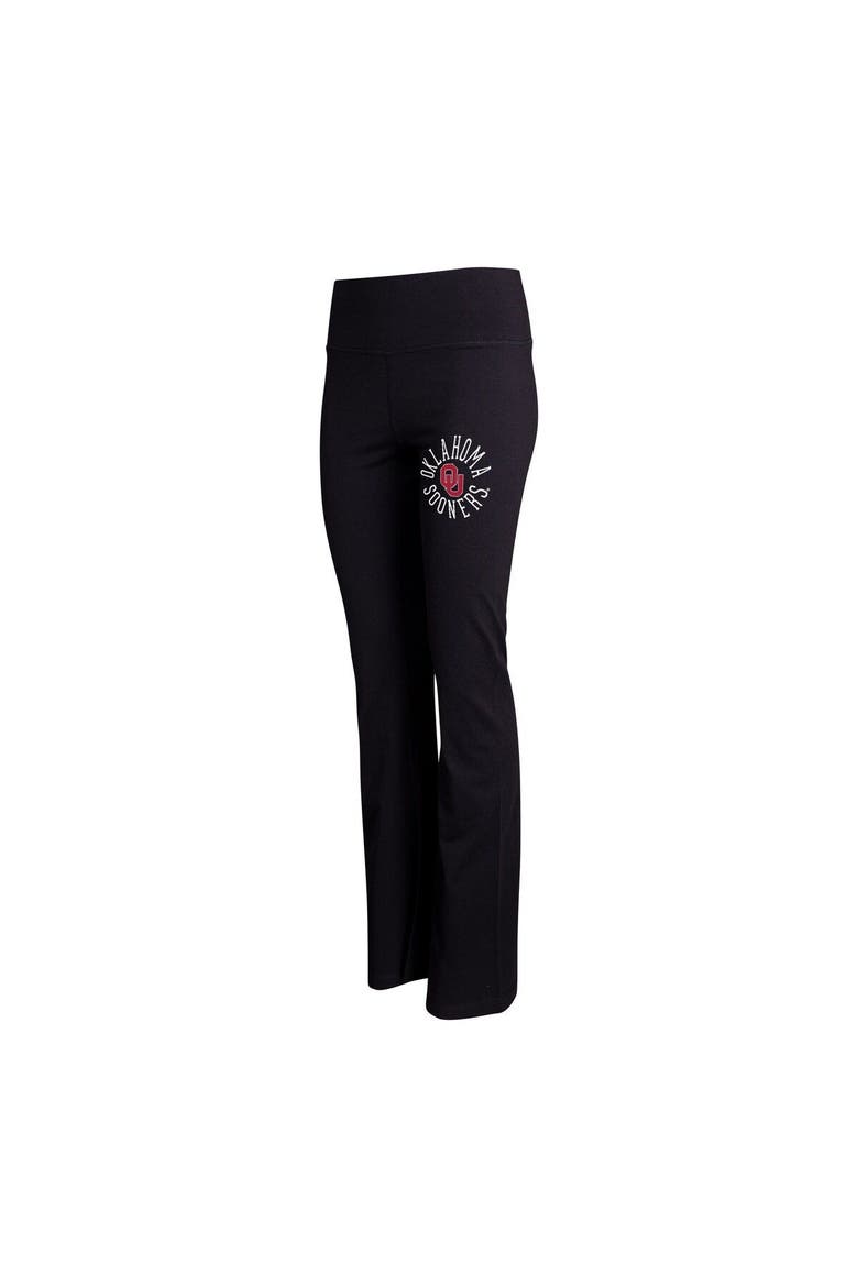 Women's Concepts Sport Black Oklahoma Sooners Enclave Tri-Blend Flared Leggings, Main, color, Black