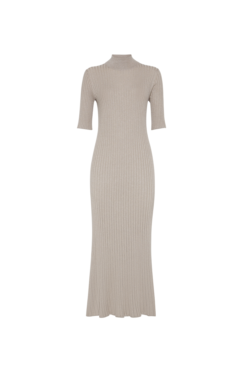 Brunello Cucinelli Cashmere and silk knit dress, Main, color, Taupe Smoke