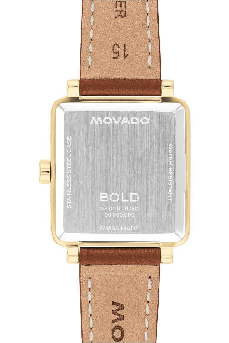 Bold Evolution 2.0 Leather Strap Watch, 34mm, Alternate, color, GOLD