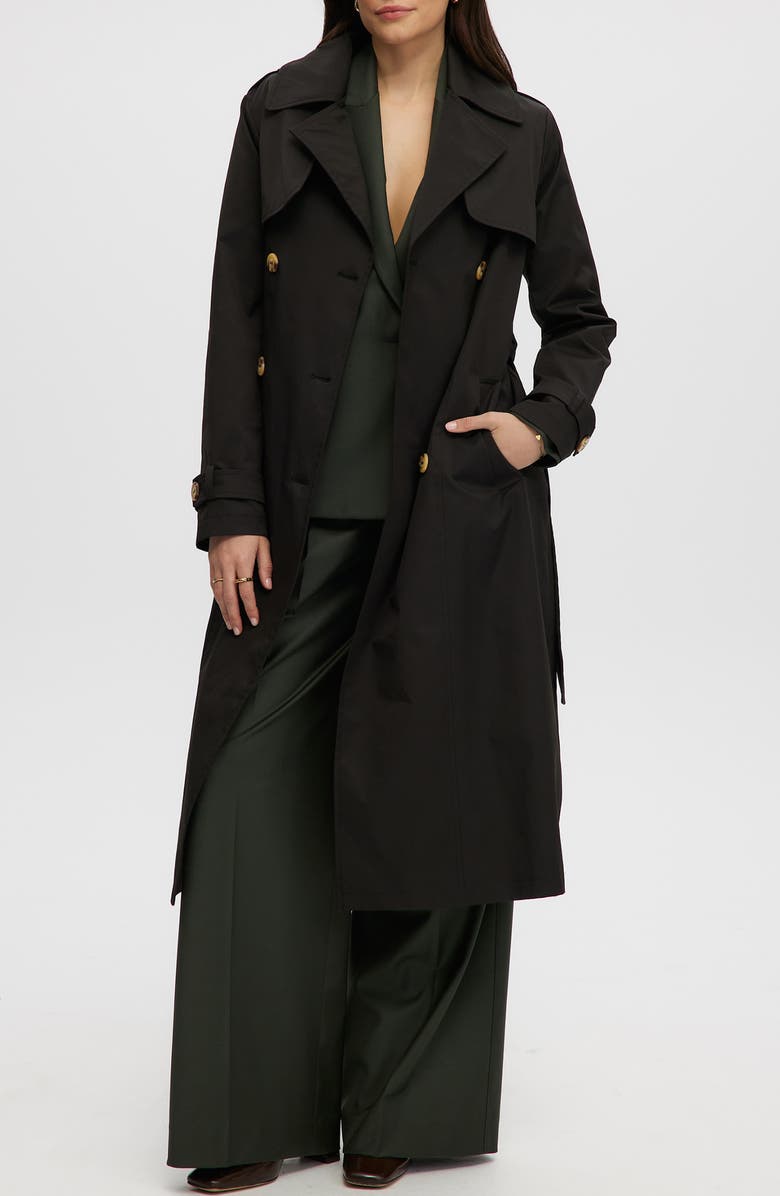 Noize Long Trench Coat, Main, color, Black