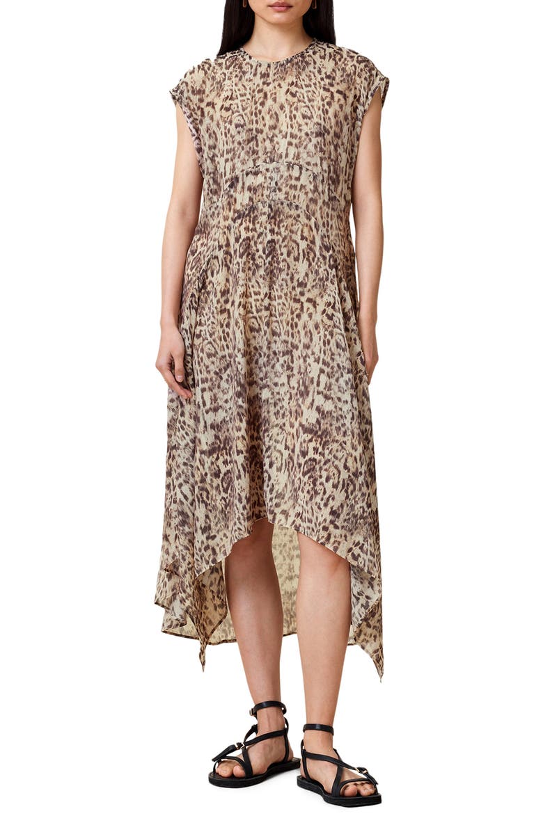 AllSaints Arwen High Low Dress, Main, color,