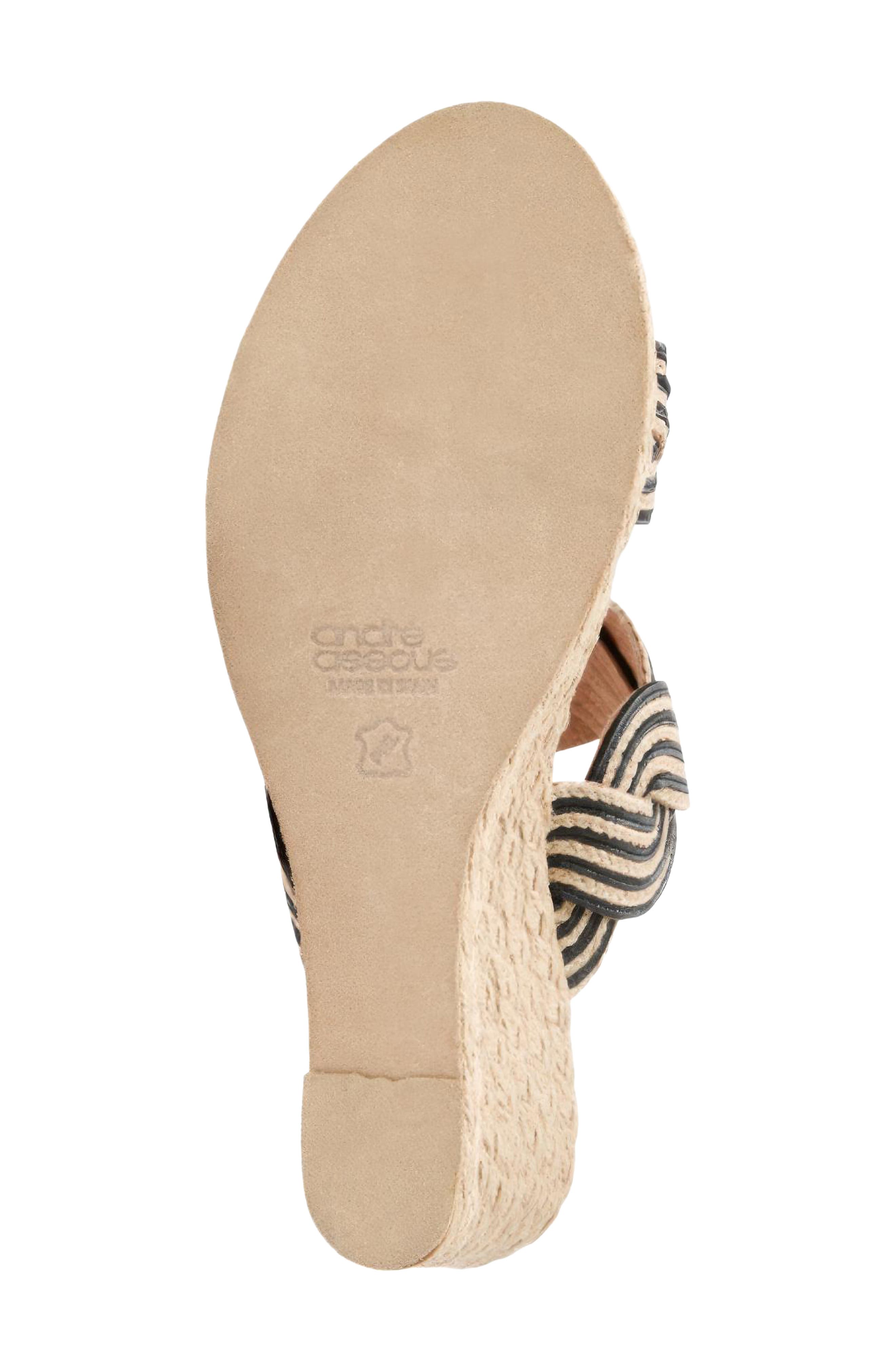 André Assous Nolita Twist Wedge Slide Sandal, Alternate, color, Natural/ Black