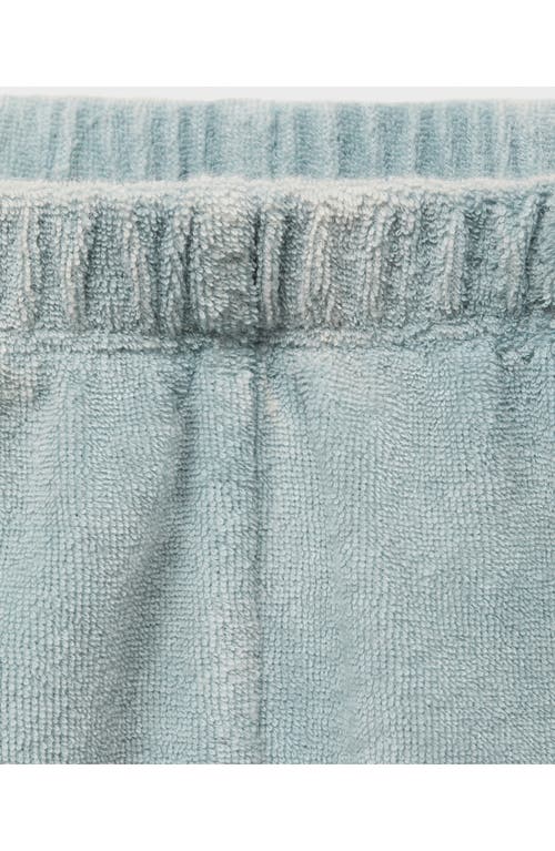 Mango Overdyed Cotton Blend Terry Shorts In Blue