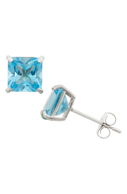 Princess Cut Stud Earrings