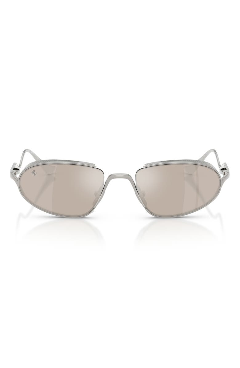 Ferrari 53mm Oval Sunglasses, Main, color, Silver / Grey