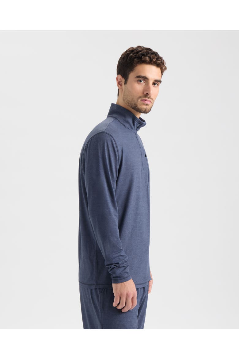 Stamina Zip Mock Neck Pullover, Alternate, color, Navy Heather