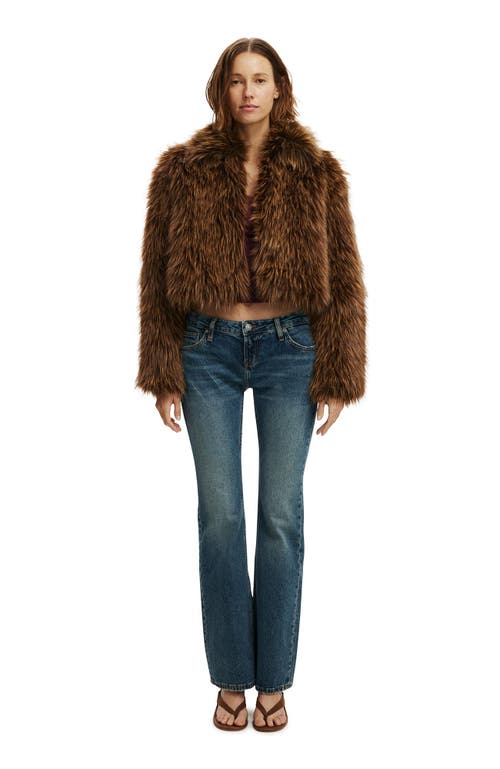 Cotton On Gigi Faux Fur Jacket In Brown