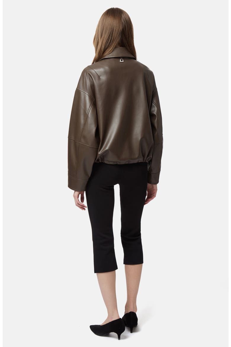 Ada Faux Leather Bomber Jacket, Alternate, color, DEEP BROWN