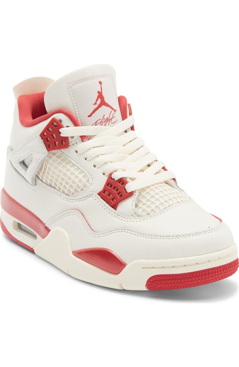 Jordan Air Jordan 4 Retro Basketball Sneaker, Main, color, Pale Ivory/ Sierra Red/ Red