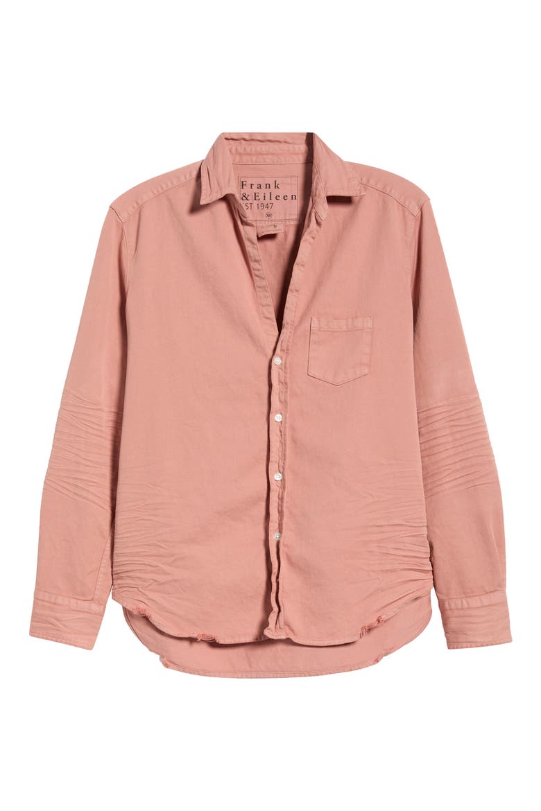 Relaxed Cotton Button-Up Shirt, Main, color, ADOBE