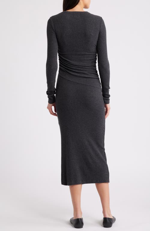 NATION LTD NATION LTD PENN LONG SLEEVE RIB BODY-CON MIDI DRESS 