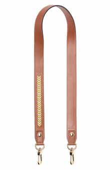 Longchamp Metallic Embroidered Leather Shoulder Strap