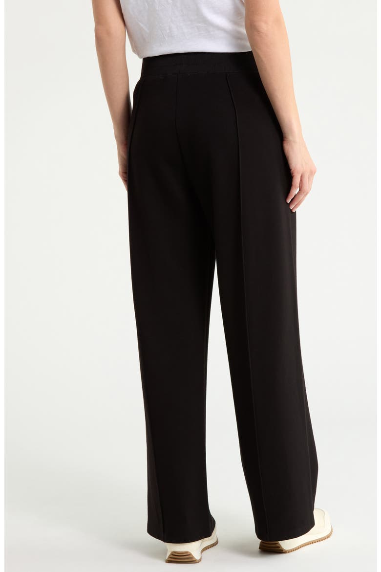 Pleated Wide Leg Knit Pants, Alternate, color, BLACK