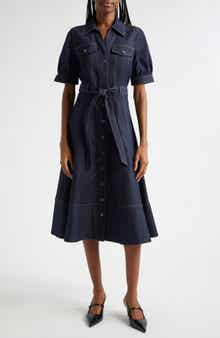 Cinq à Sept Suzie Short Sleeve Denim Midi Dress