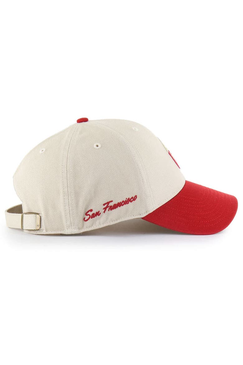 Men's '47 Cream/Scarlet San Francisco 49ers Fairfield MVP Throwback Adjustable Hat, Alternate, color, Cream