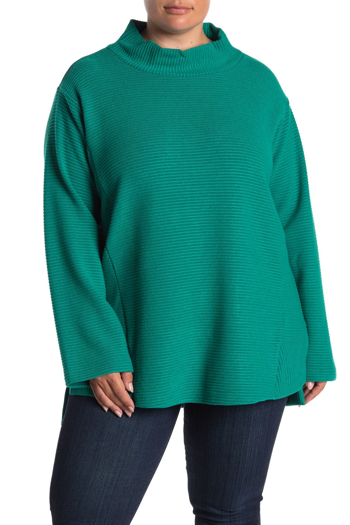 MELLODAY Mock Neck Rib Knit Sweater (Women) | Nordstromrack