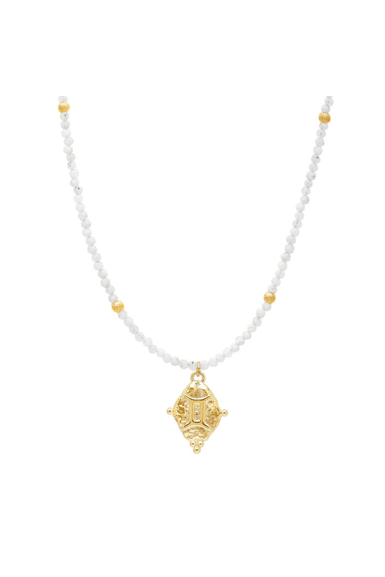Gemini Zodiac Choker Necklace, Main, color, Gold