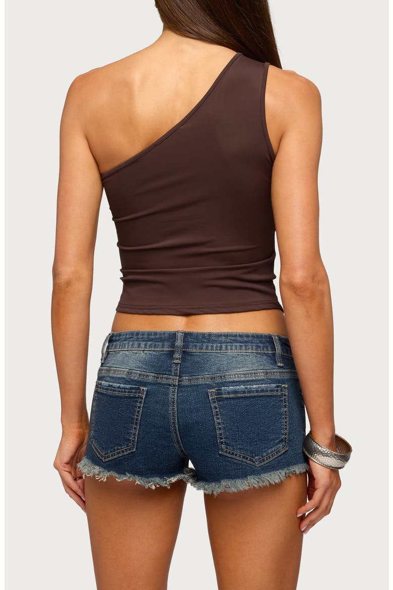 Adalee Asymmetric One-Shoulder Top, Alternate, color, BROWN