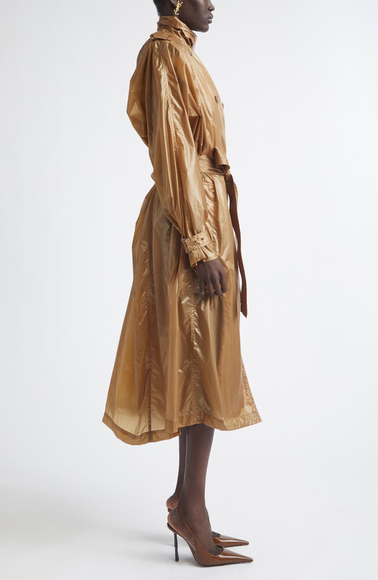 Saint Laurent Double Breasted Trench Coat, Alternate, color, Beige