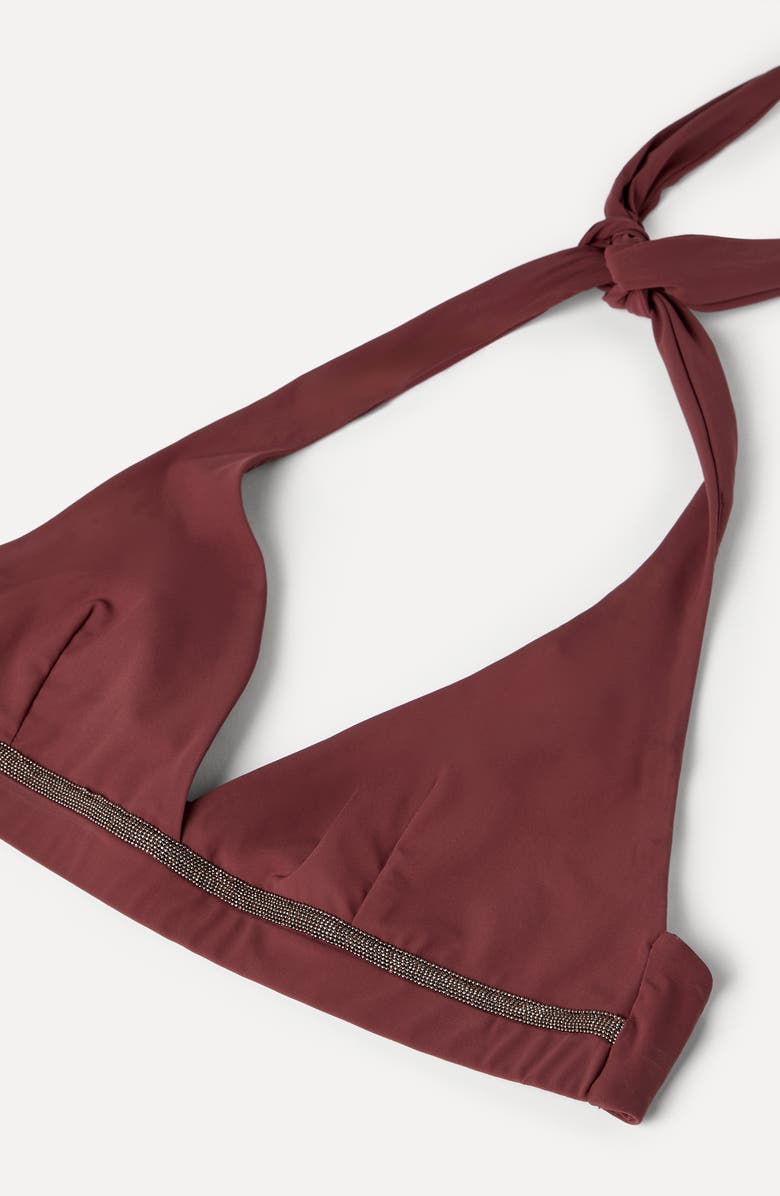 Brunello Cucinelli Bikini top with monili, Alternate, color, Bordeaux