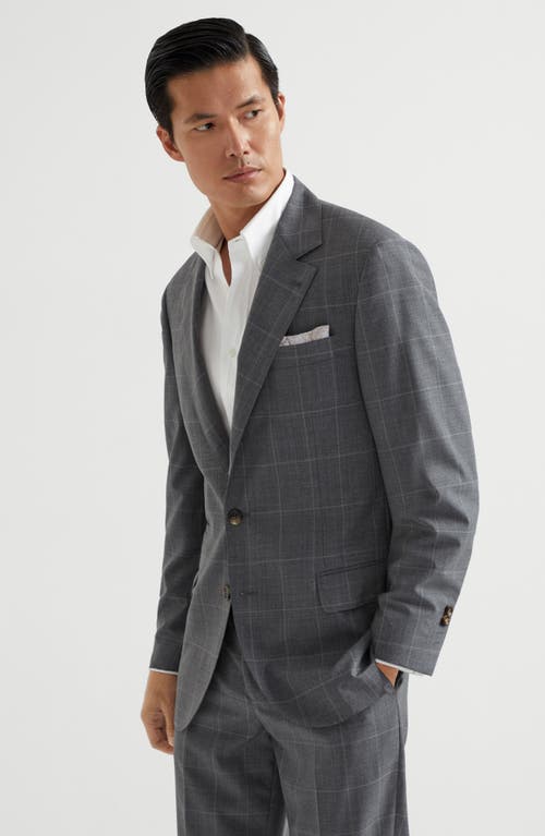 Shop Brunello Cucinelli Virgin Wool Blazer In Grey