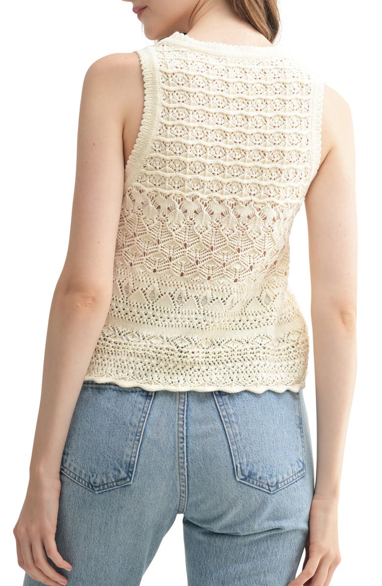 All in Favor Mixed Stitch Cotton Sweater Tank, Alternate, color, 