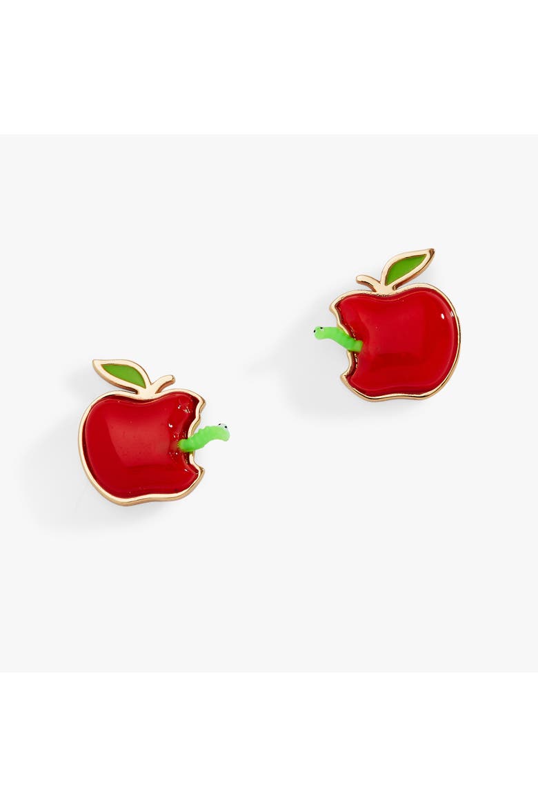 Apple Stud Earrings, Main, color, Gold