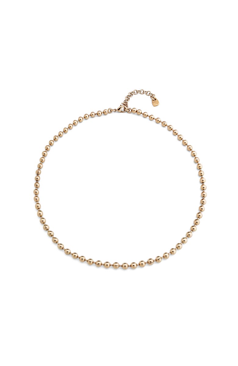 18K gold-plated chain with beads, carabiner clasp and extension chain