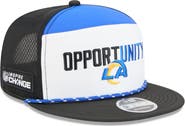 New Era Men's New Era White/Black Los Angeles Rams 2025 Inspire Change Split Panel 9FIFTY Snapback Hat