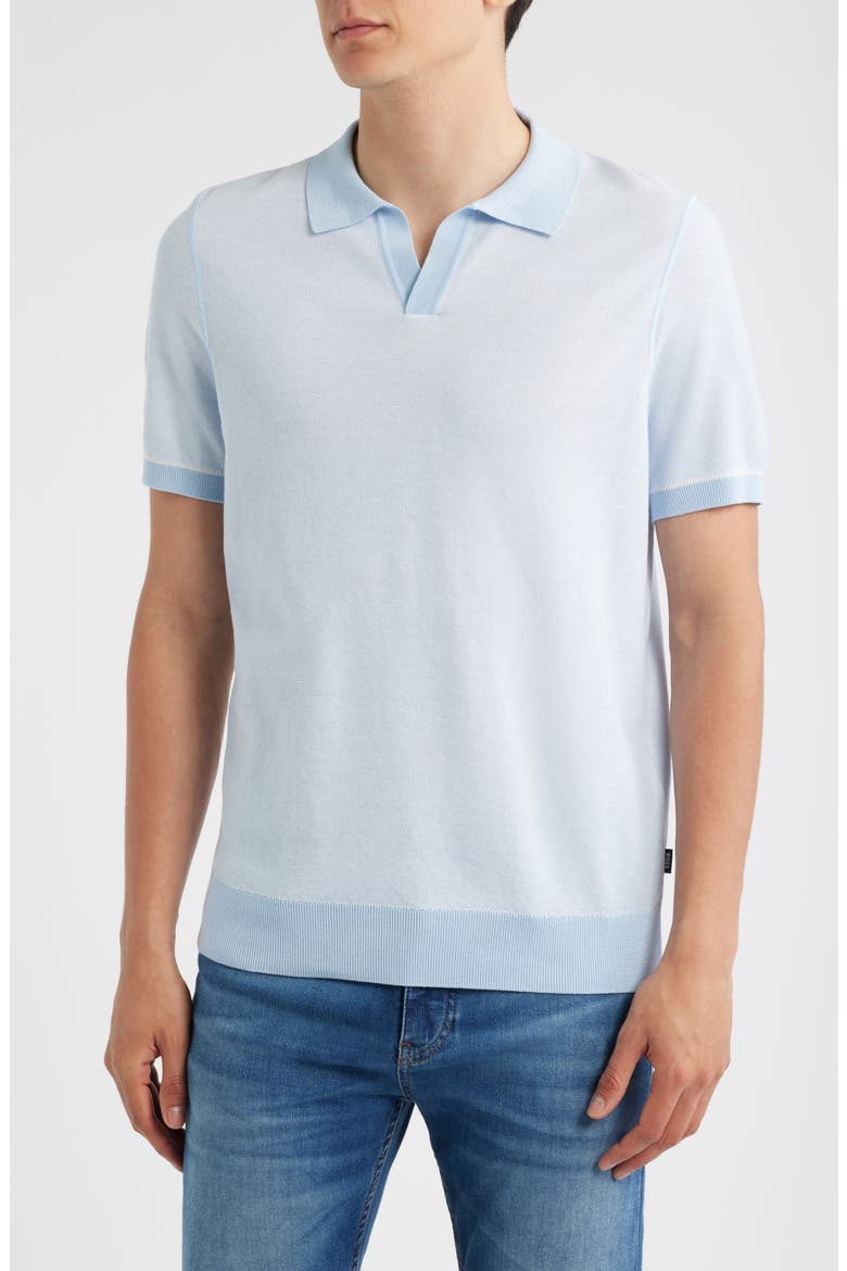 Jianluca Johnny Collar Polo, Main, color, LIGHT/ PASTEL BLUE