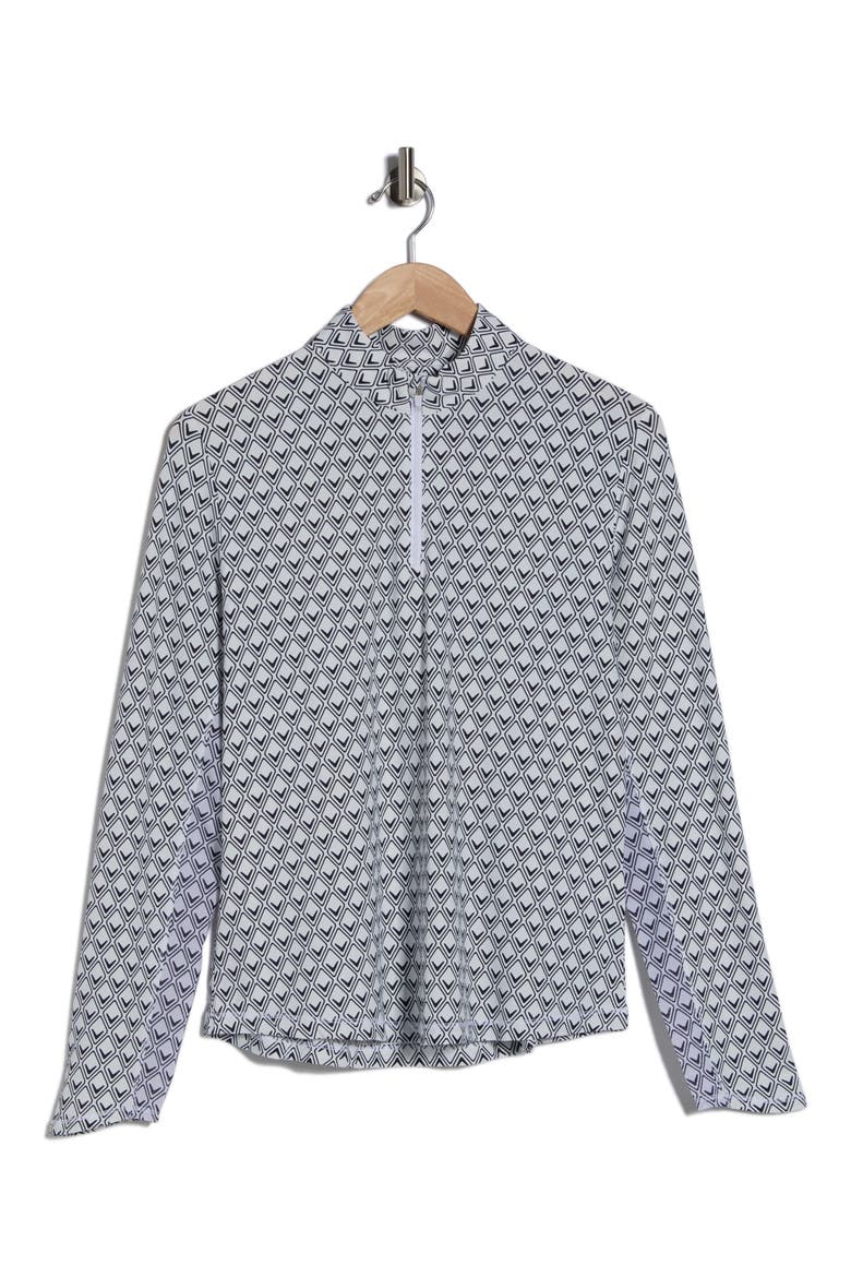 Geometric Chevron Quarter Zip Pullover, Alternate, color, BRILLIANT WHITE