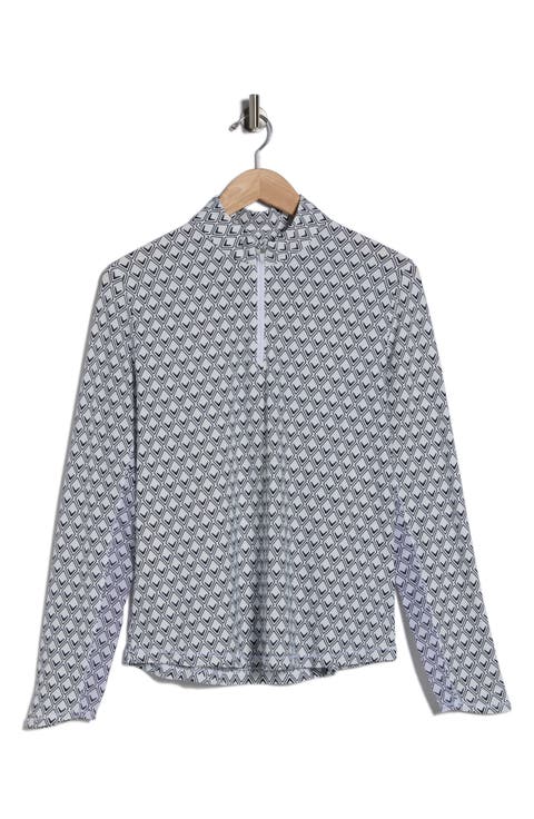Geometric Chevron Quarter Zip Pullover