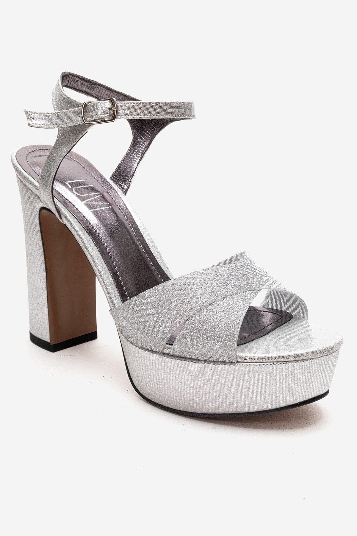 Prologue Shoes Orelion Platform High Heel Sandal, Alternate, color, Silver