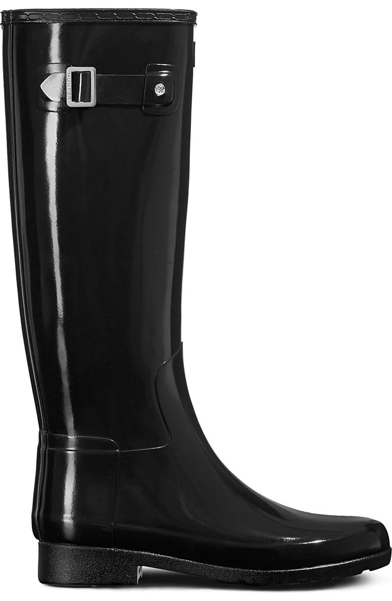 Hunter Original Refined High Gloss Waterproof Rain Boot, Alternate, color,