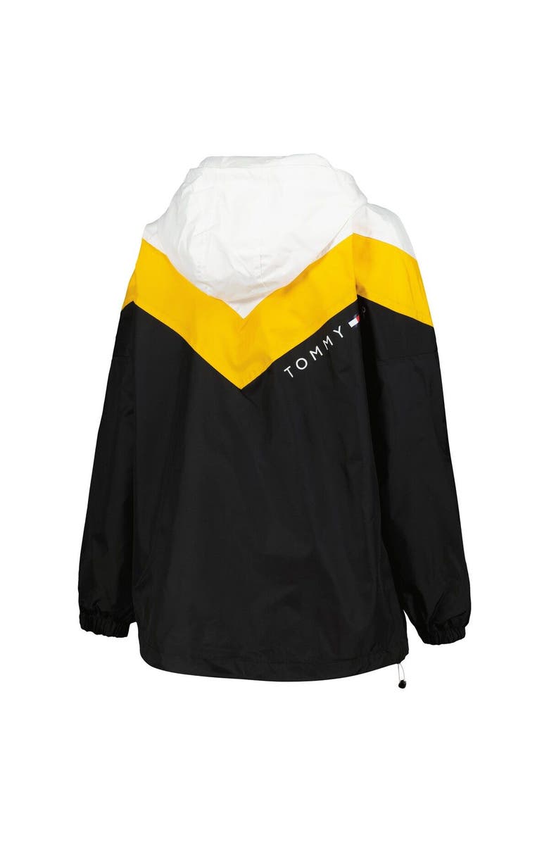 Tommy Hilfiger Women's Tommy Hilfiger Black/Gold Pittsburgh Penguins Staci Half-Zip Windbreaker Jacket, Alternate, color, Black