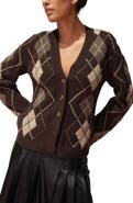 NEXT Argyle Wool Cardigan