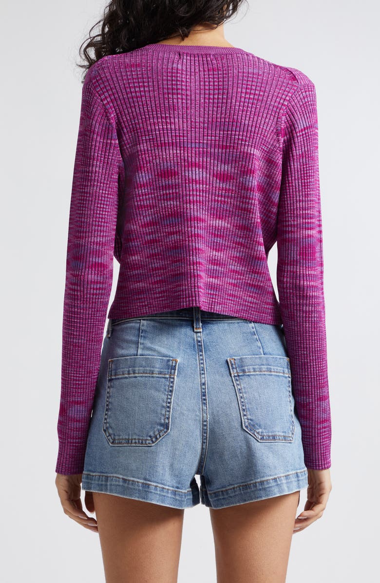 Ramy Brook Angeline Rib Cardigan, Alternate, color, Deep Lilac Knit