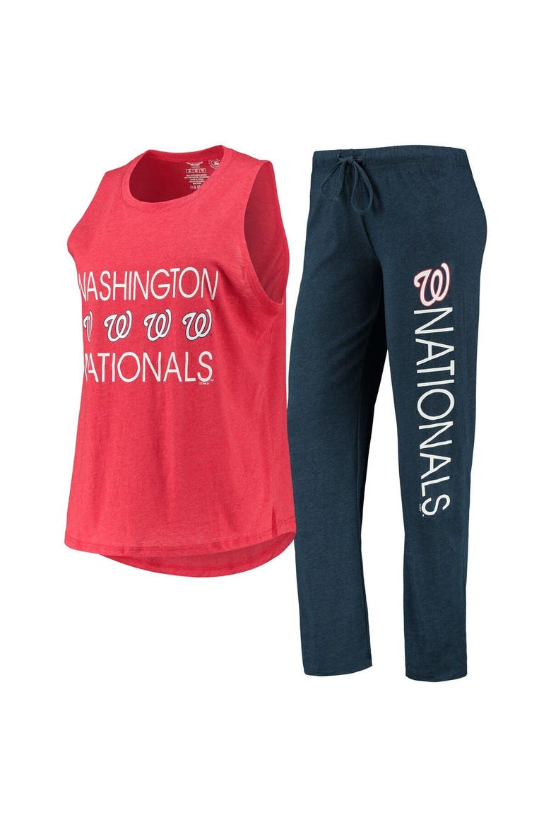 Women's Concepts Sport Navy/Red Washington Nationals Meter Muscle Tank Top & Pants Sleep Set, Main, color, Navy