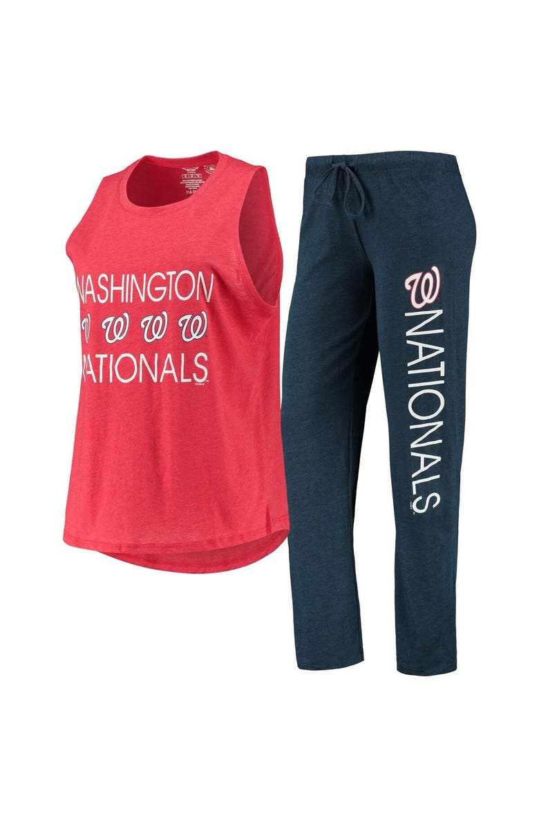 CONCEPTS SPORT Women's Concepts Sport Navy/Red Washington Nationals Meter Muscle Tank Top & Pants Sleep Set, Main, color, Navy