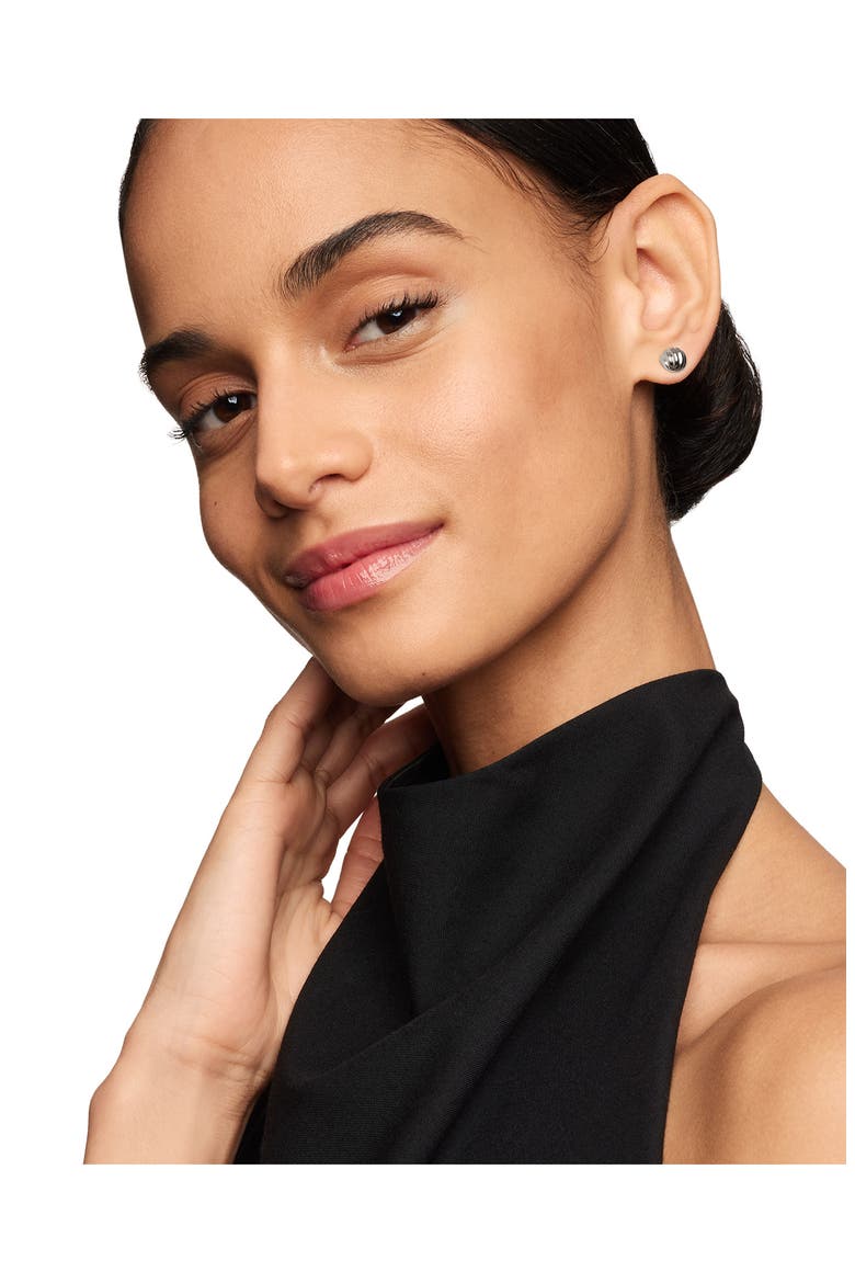 Sculpted Cable Stud Earrings, Alternate, color, SILVER