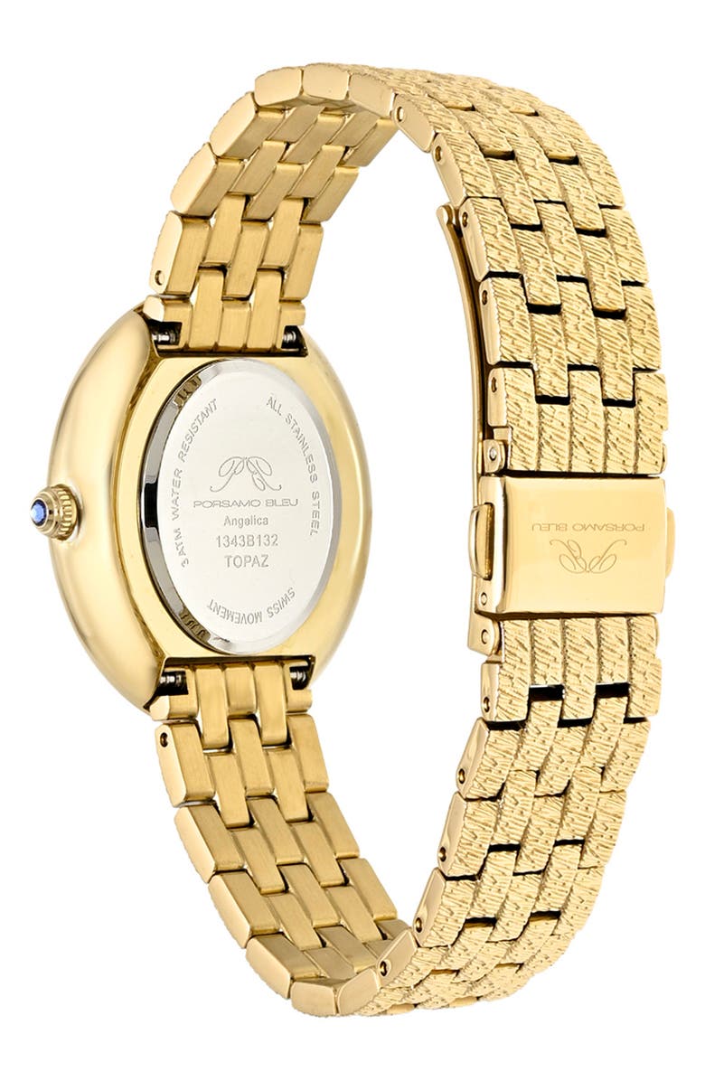 PORSAMO BLEU Women's Porsamo Bleu Angelica Oval Sunray Dial Stainless Steel Watch, Alternate, color, Gold/ White